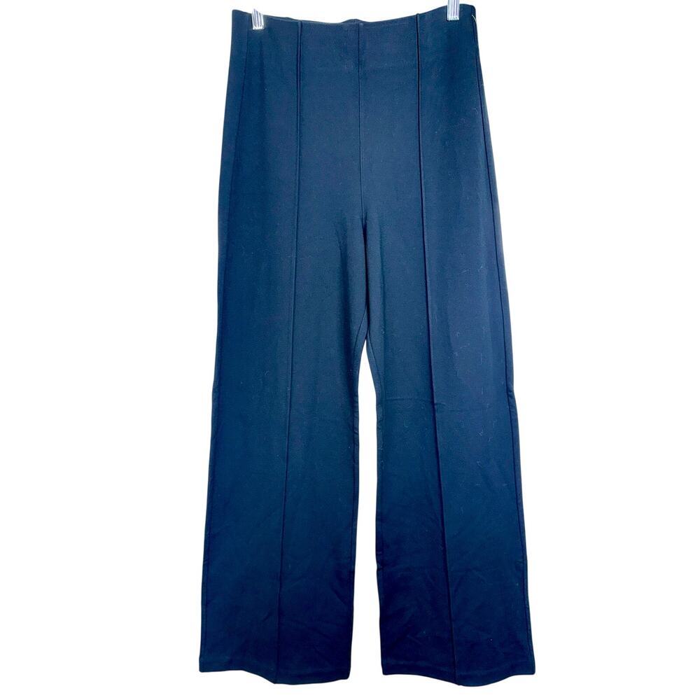 NWT Abercrombie & Fitch Black Pull On Pleated Wide Leg Dress Pants Trousers Sz M